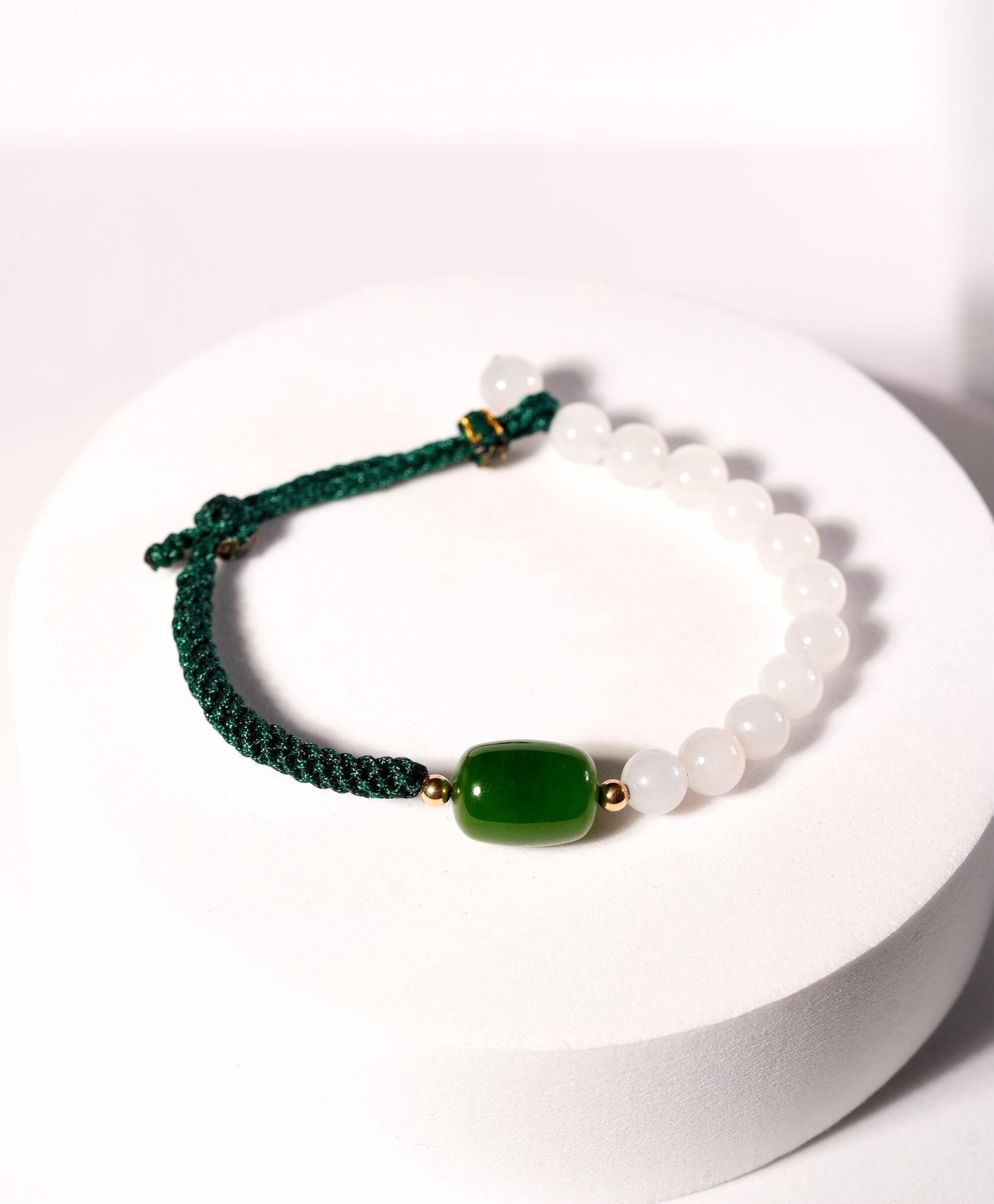 Siberian Jade Fortune Bead Bracelet #1271