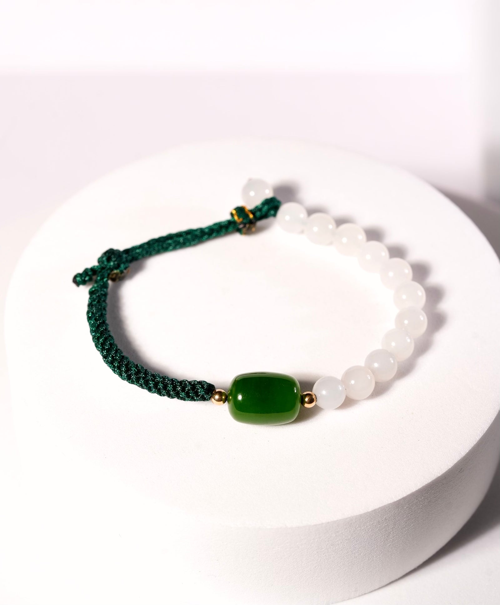 Siberian Jade Fortune Bead Bracelet #1271
