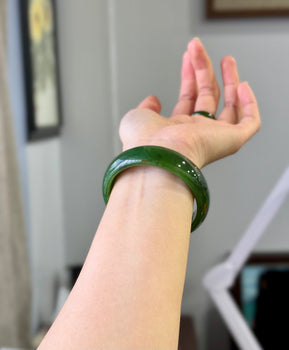 Canadian Polar Jade Bangle Natural Jade Bracelet A Grade 56.5mm #1764