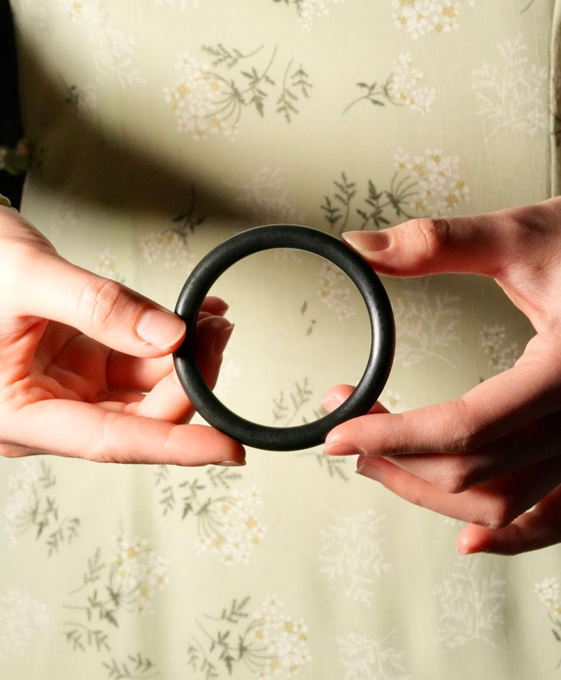 Dark Green Jade Bangle Matt 7-8mm #1660-2