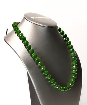 Polar Jade Beaded Necklace 10mm Natural Jade #2456