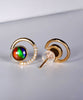 18K Diamond Top Grade Ammolite Earrings #1537