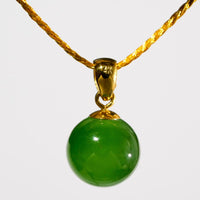 9.5mm 14K Siberian Jade Bead Pendant #3062
