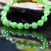 14k 8mm Polar Jade Beaded Bracelet #2574