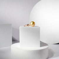 13.5~14mm South Sea Gold Pearl Ring #2051