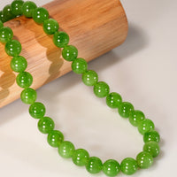 10mm Polar Jade Beaded Necklace #2963