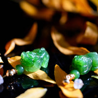 Siberian Jade Pixiu Earrings #2570