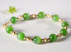 14k 8mm Chatoyant Siberian Jade Starry Bracelet #2591-2