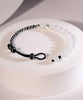 Hetian White Jade bracelet 7mm Adjustable Cord 925 Silver #1343