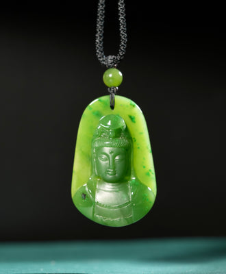 Polar Jade Grade Guanyin Pendant #2448-2