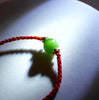 Siberian Chatoyant Jade Bracelet Apple Green Red Cord Top Grade #1326