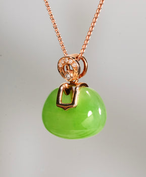 Siberian Jade Peace and Longevity Lock Pendant Natural Jade #2928