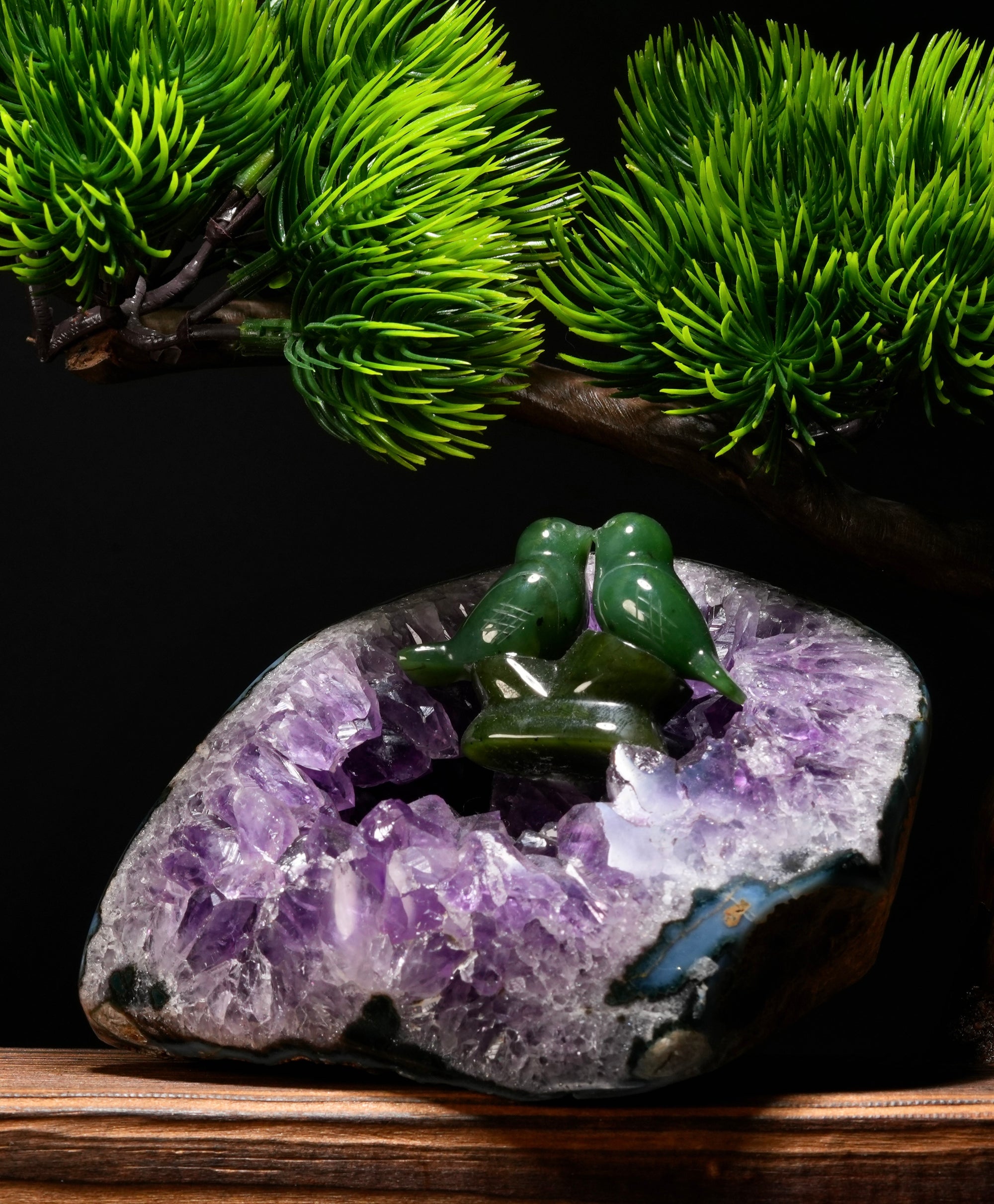 Love Bird on Amethyst Display (2.08 LB) #2153