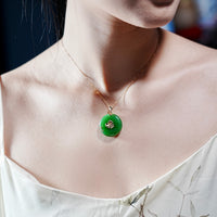 18k Siberian Jade Round Pendant #1667