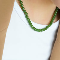 16" Polar Jade Grade Beaded Necklace #2415