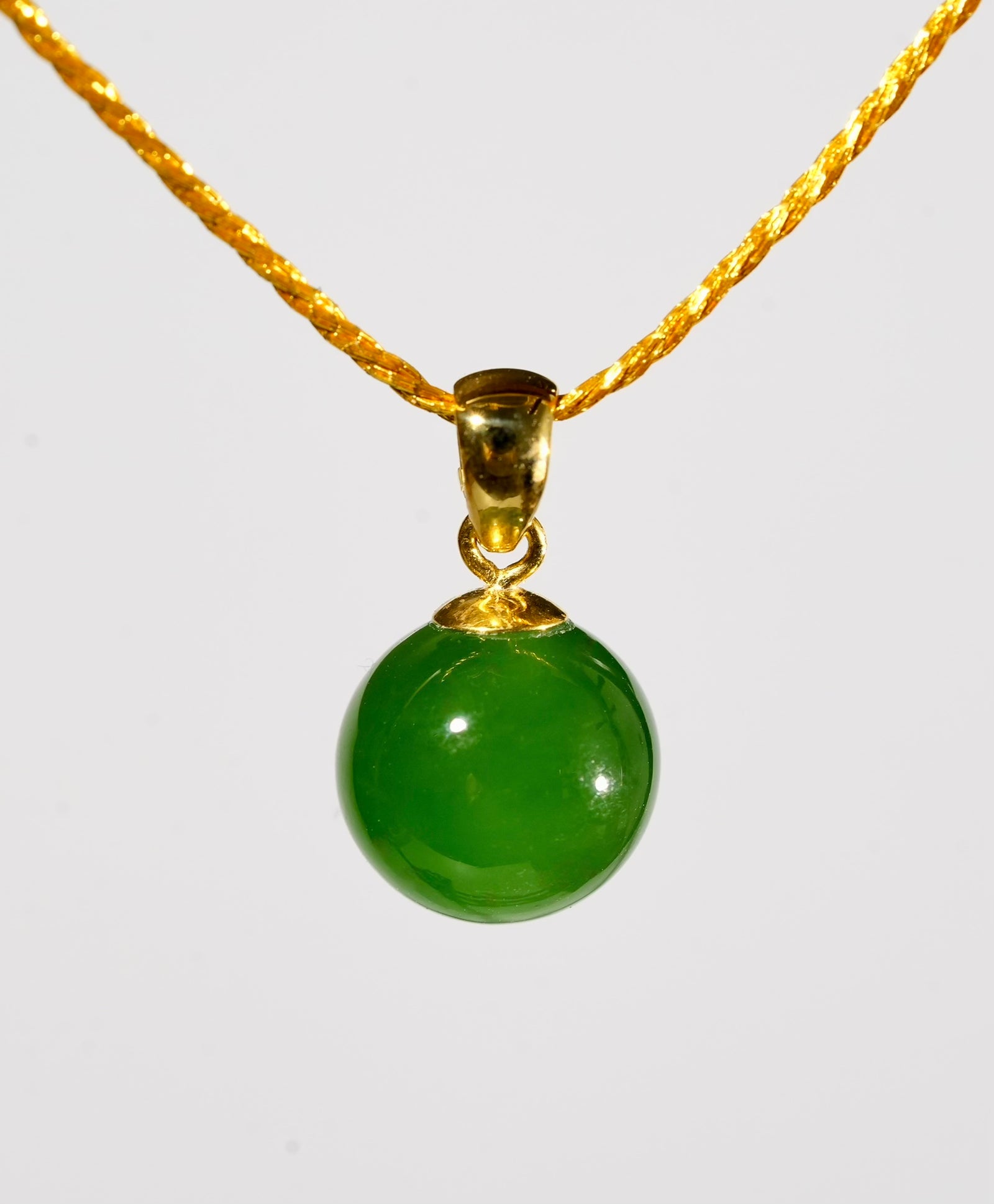 9.5mm 14K Siberian Jade Bead Pendant #3062