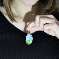 Copper Wire Wrapped Ammolite Pendant #960