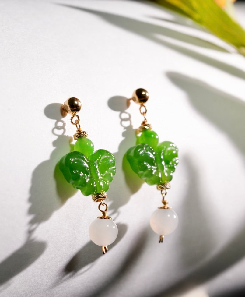 Jade Butterfly Earrings #2524-1