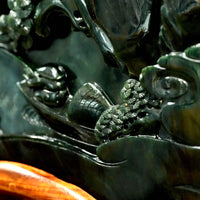 Solitary Fisher in Winter Mist Jade Screen #2976