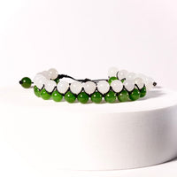 Harmony White & Green Jade Beaded Bracelet #1610