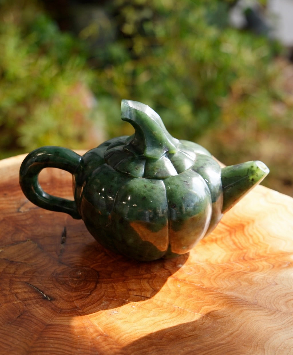 Canadian Jade River Jade Fortune Pumpkin Teapot Natural Jade #2116