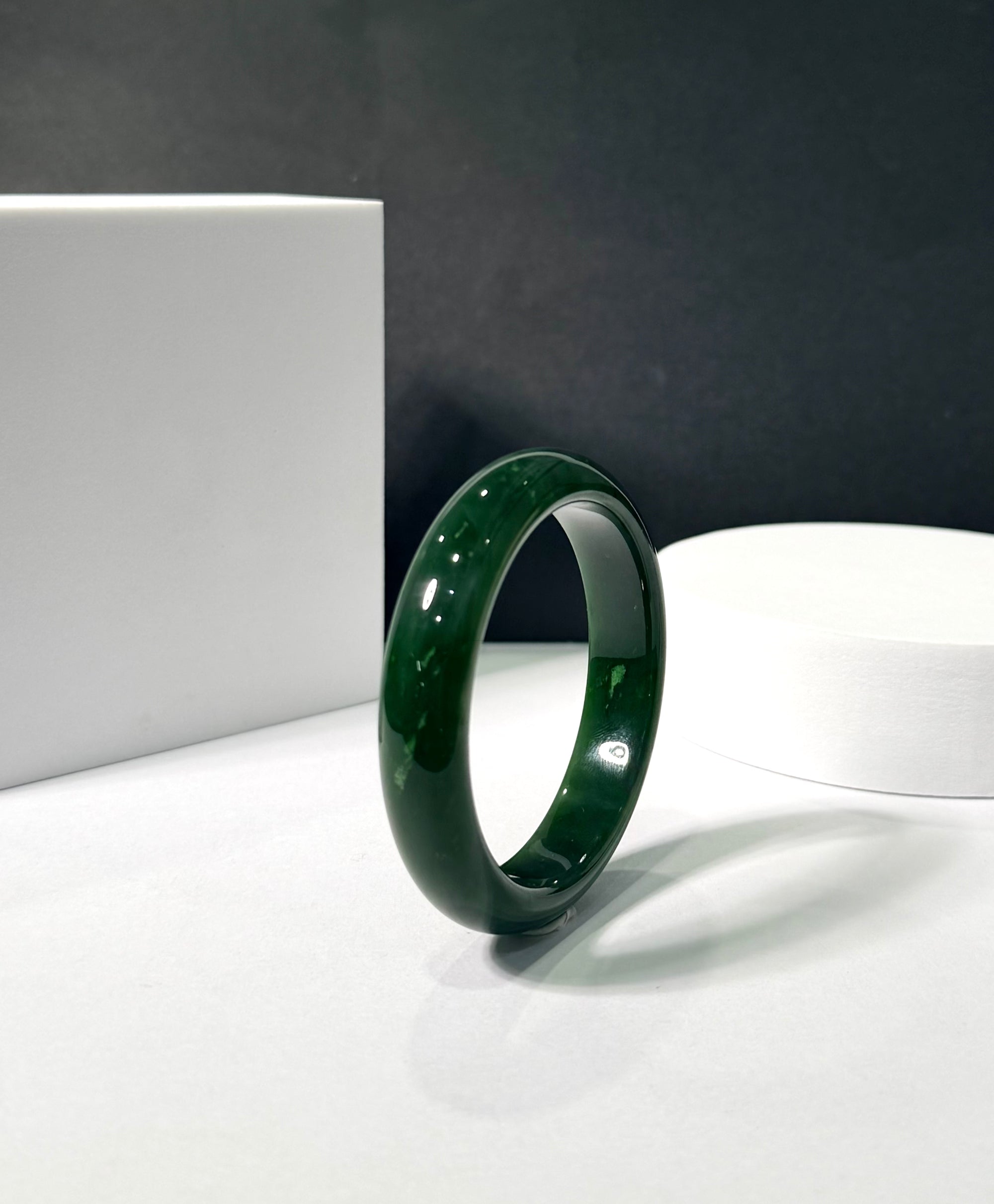 Canadian Polar Jade Bangle Natural Jade Bracelet A Grade 54.5mm #1495