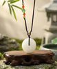 Siberian White Jade Donut Pendant AAA+ Grade Ping An Kou PI Harmony Peace Buckle Natural Jade 30mm #1580