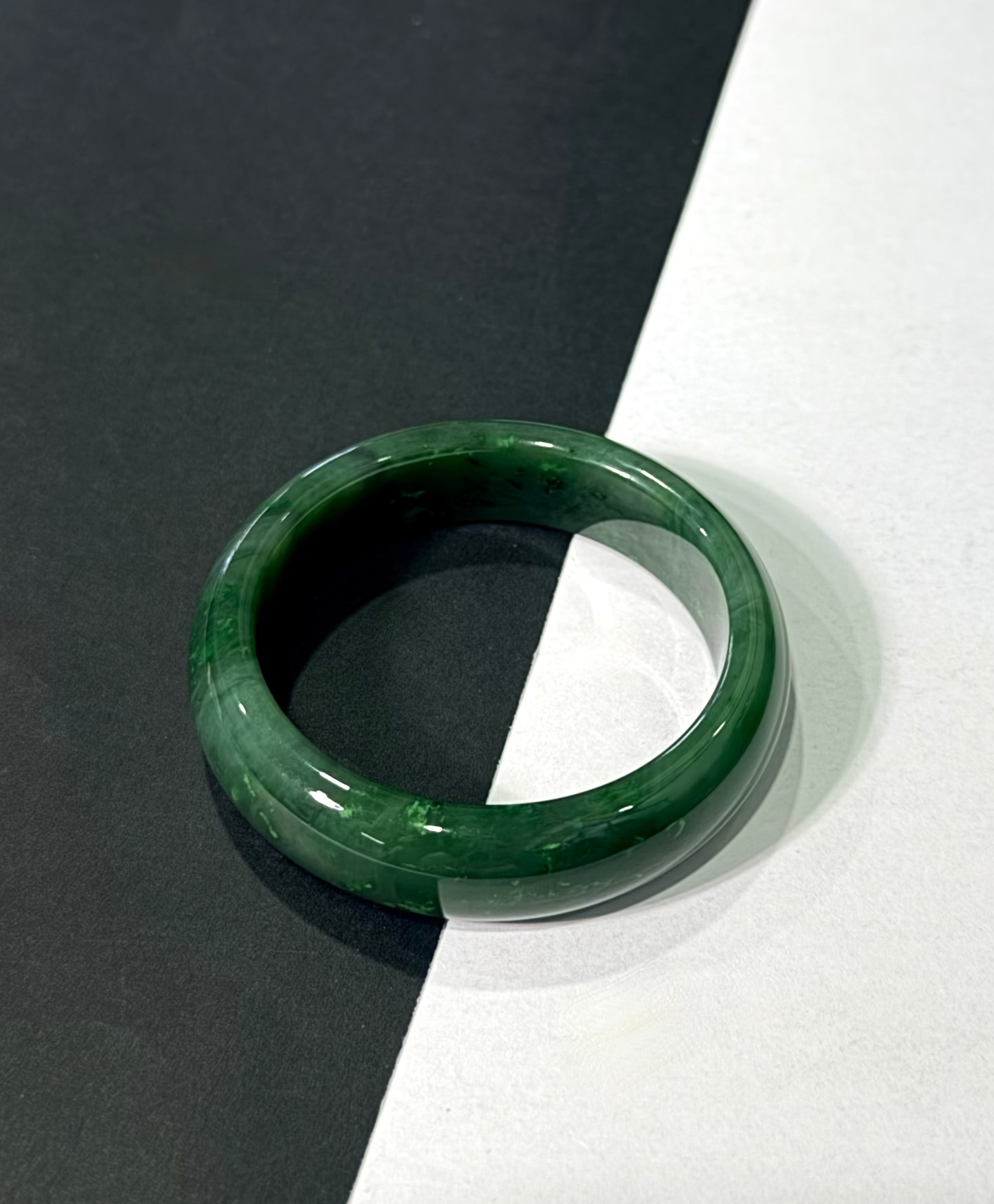 Canadian Polar Jade Bangle Natural Jade Bracelet A Grade 54.5mm | #1531
