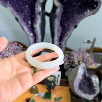 Siberian White Jade Bangle 57mm #859