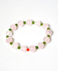 Spring Spark Polar Jade Rose Quartz Pink Crystal Bracelet #3065