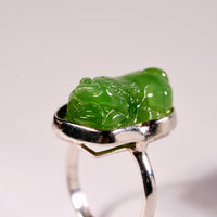 Good Fortune Jade Pixiu Ring #2024