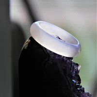 TOP GRADE WHITE JADE RING #383