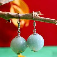 14mm Jadeite Ball Earrings #2523