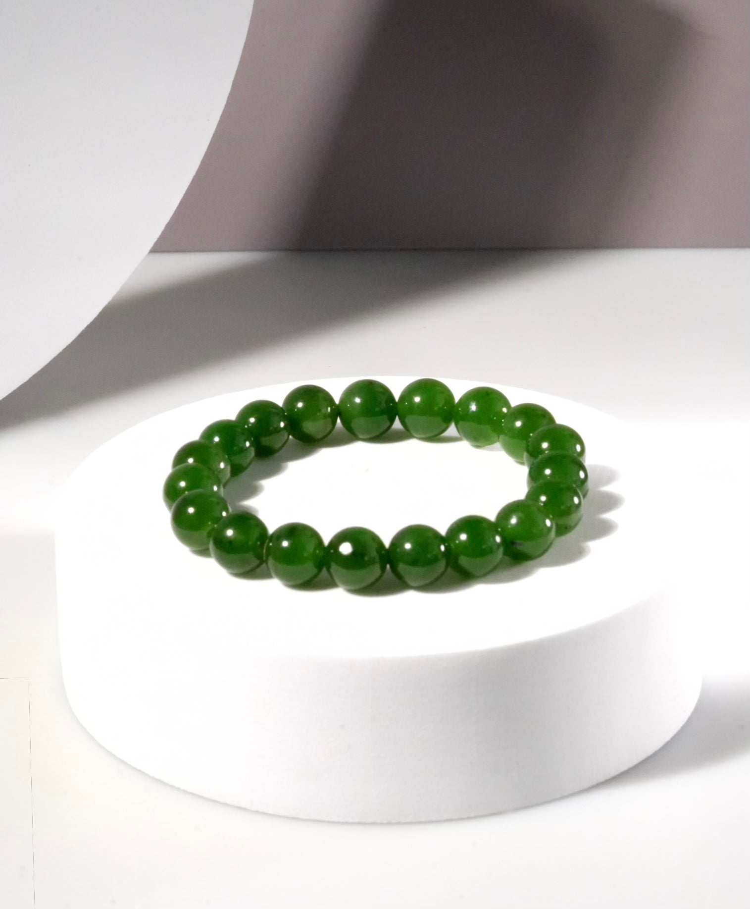 Siberian Jade Beaded Bracelet 10mm Natural Jade #2752
