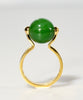 18K 12mm Lucky Bead Jade Ring #2894