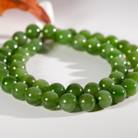 10mm Siberian Jade Beaded Necklace #2531