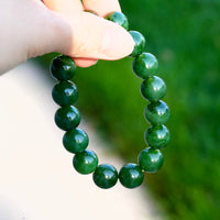 12mm Canadian Jade Beaded Bracelet #3078