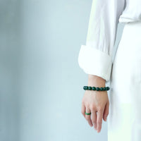 12mm Canadian Jade Beaded Bracelet #3080