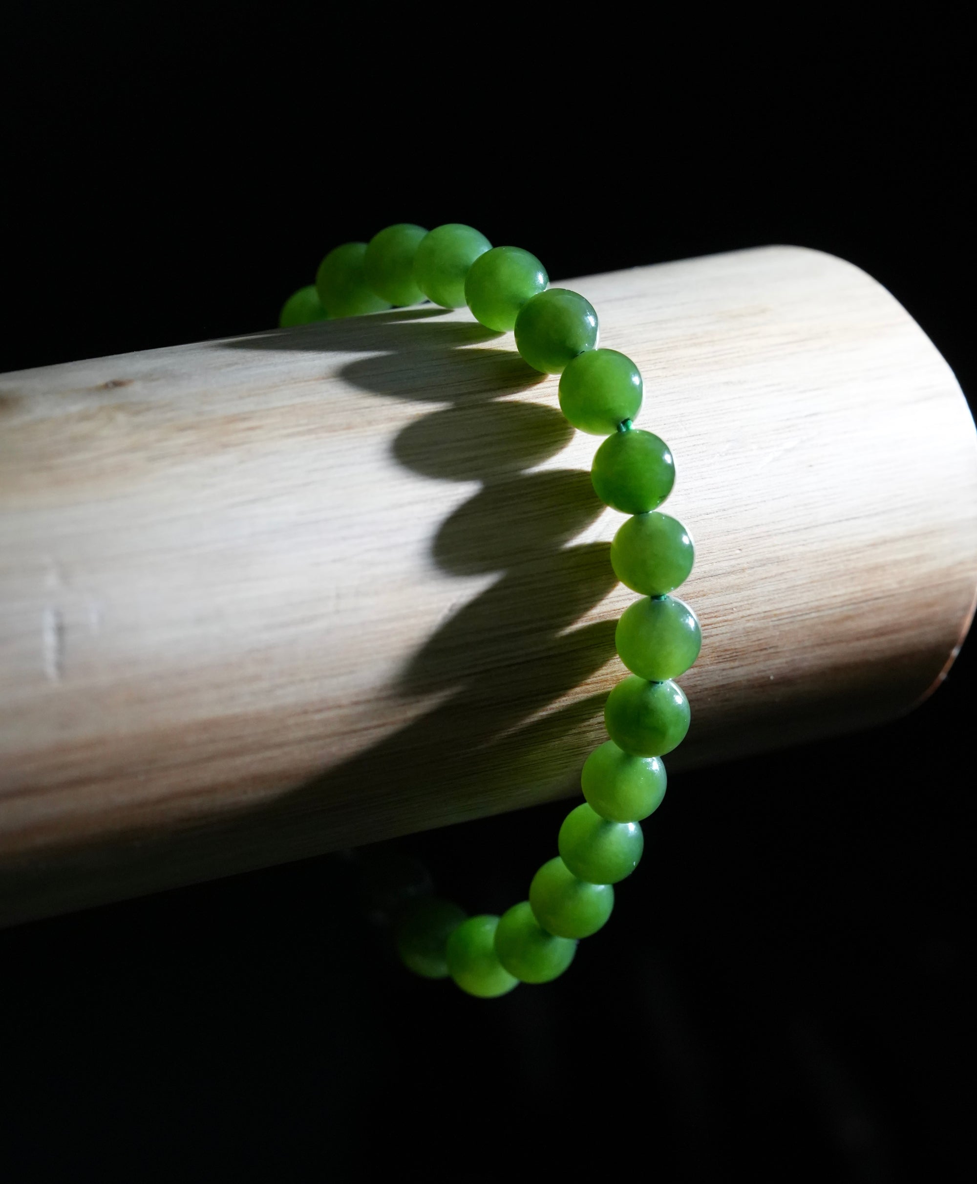 7.5mm Siberian Jade Beaded Bracelet #2680