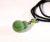 Siberian Chatoyant Jade Gourd Pendant Natural Jade 34mm Top Grade #1340