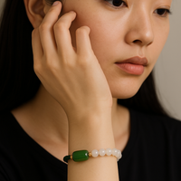 Siberian Jade Fortune Bead Bracelet #1271