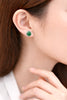 Siberian Jade Ear Studs Apple Green 925 Silver Natural Jade 11mm #1526
