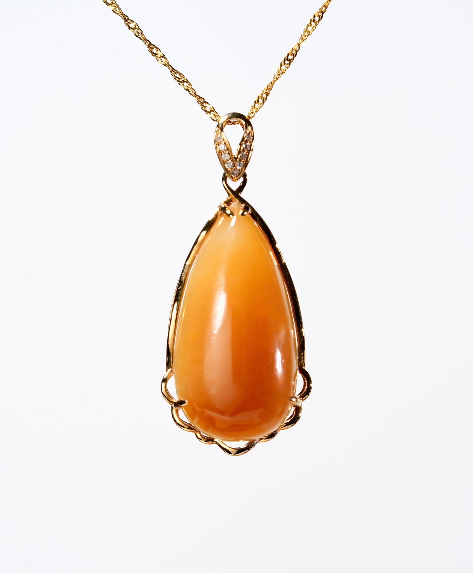 18k Sugar Jade Waterdrop Pendant #1690