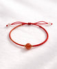 Red Carnelian Hetian White Jade Red Cord Bracelet #1457