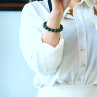 12mm Canadian Jade Beaded Bracelet #3080