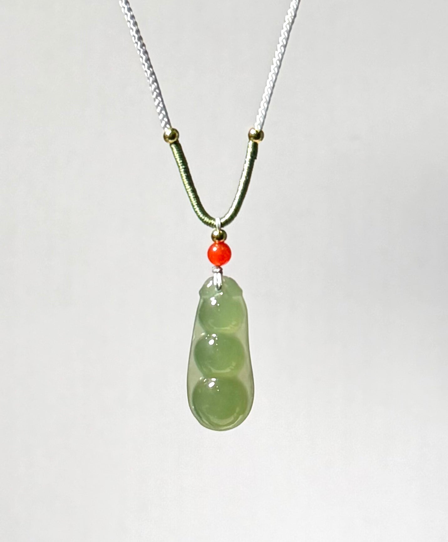 Hetian Jade Pendant Rich Bean Peapod Pendant Natural Jade 28mm #1493