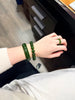 Siberian Jade River Jade Beaded Bracelet Spinach Vivid Green 12mm Natural Jade #2316