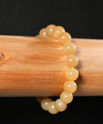 10mm Siberian Light Brown Jade Bracelet #2771