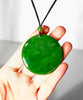 Siberian Jade Safe and Sound/Peace Round Pendant #3075