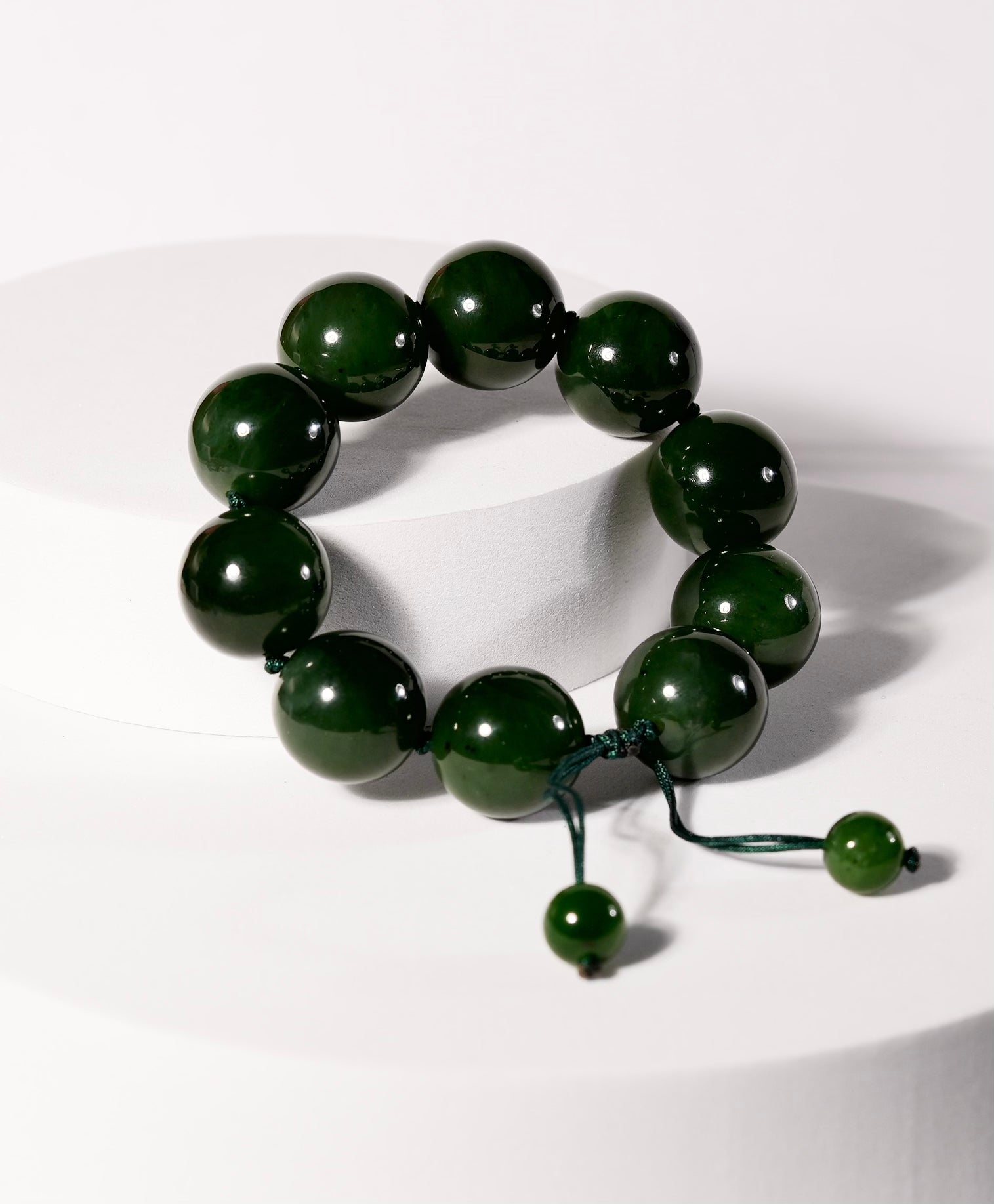 18mm Canadian Jade Beaded Bracelet #1880